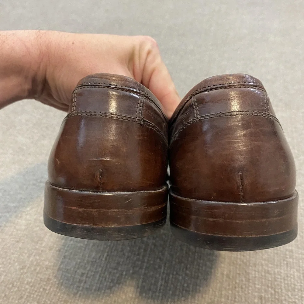 Johnston & Murphy Shoes Mens Size 10.5 M Brown Leather Dress Tassel Loafers 3758